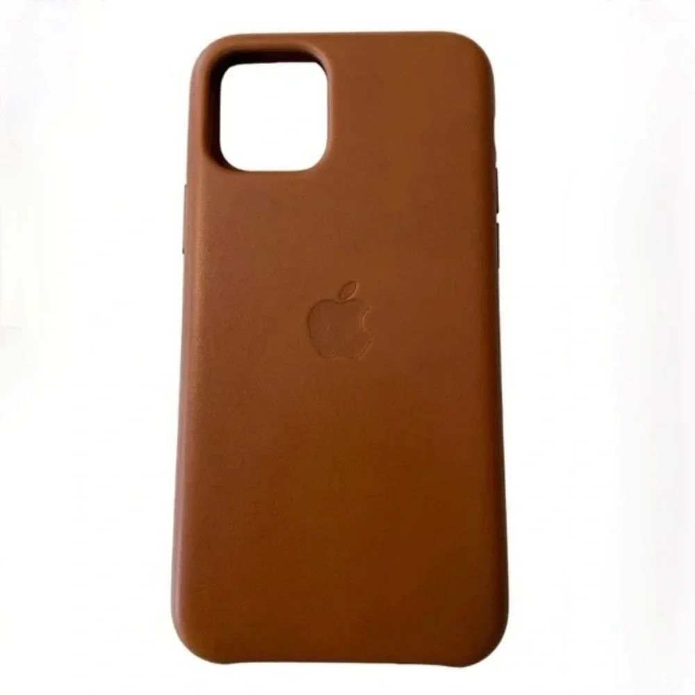 Apple Leather iPhone Case - Brown
